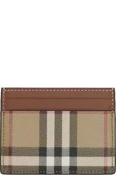 Держатель для карт в клетку бежево-коричневого цвета Burberry
