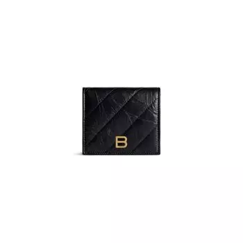 Держатель для монет и карт Crush Flap, стеганый BALENCIAGA, черный