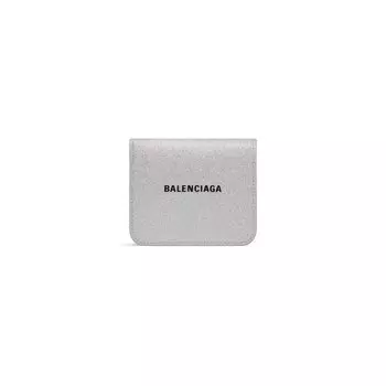 Держатель для монет и карточек из блестящей ткани BALENCIAGA, серебряный