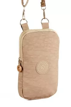 Держатель для телефона и сумка на плечо из мятой ткани унисекс с двумя отделениями (20766) Luwwe Bags, норка