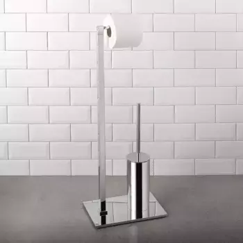 Держатель для туалетной бумаги Siros El Corte Ingls с держателем для ёршика, хром