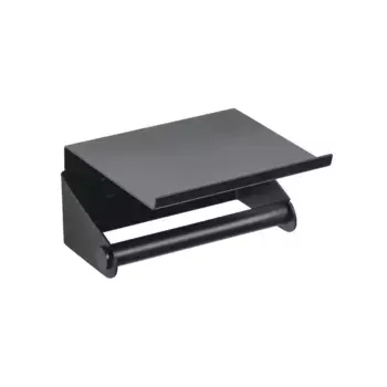 Держатель для туалетной бумаги Yass Manillons Torrent с клейкой крышкой, матовый черный