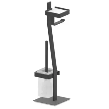 Держатель для туалетной щетки с держателем для туалетной бумаги и держателем для полотенец Turn Beltrn, черный