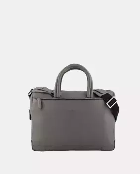 Держатель документов с кожаным плечевым ремнем серого цвета Scharlau, серый