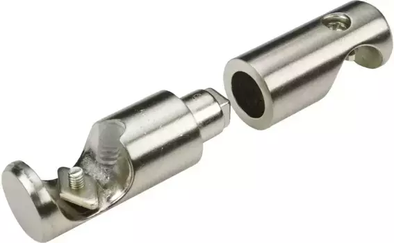 Держатель карниза Liedeco " Адаптер для потолочных опор, 2-х направляющая опора "Франция" - 1 шт", (1 шт), держатель, опора для карнизов, трубки 20 мм Длина: 6 см, цвет edelstahlfarben