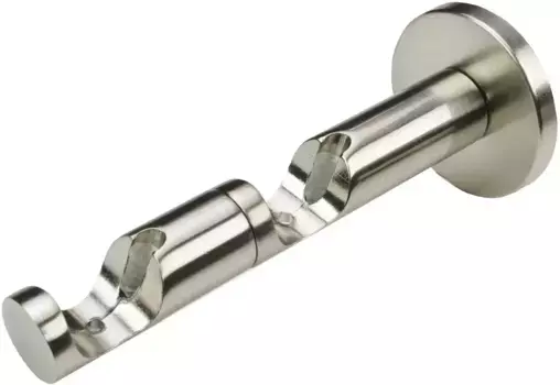 Держатель карниза Liedeco "Комбинированный держатель, держатель 2-х направляющий "Франция"", (1 шт), держатель, держатель для карнизов, трубки 20 мм Длина: 12 см, цвет edelstahlfarben