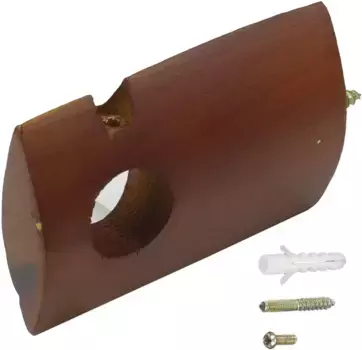 Держатель карниза Liedeco "закрытая опора - дерево 1-дорожка "Франция" - 1 шт", (1 шт), держатель, опора для карнизов, трубки 20 мм Длина: 8,6 см, цвет kirschbaum