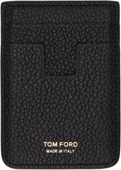 Держатель карт MagSafe из мягкой зернистой кожи TOM FORD, черный