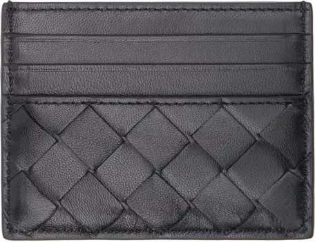 Держатель кредитной карты Intrecciato Bottega Veneta, черный