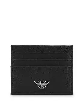 Держатель кредитной карты с орлом Emporio Armani, черный