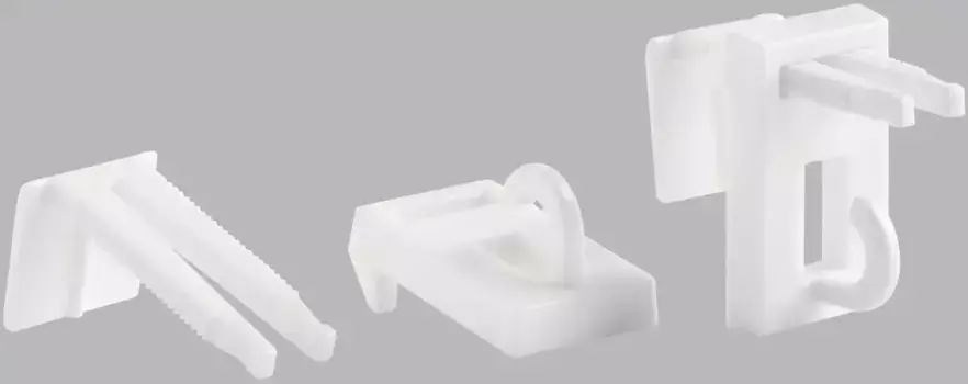 Держатель-зажим Good Life для защитной ширмы "Babu" (набор, 2 шт.), для бамбукового рулона фиксированного размера 3,5х2 см, белый