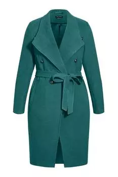 Дерзкое пальто в стиле милитари City Chic, зеленый