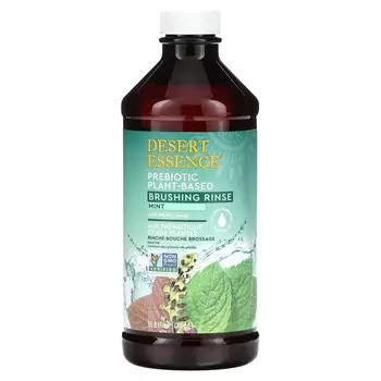 Desert Essence Ополаскиватель для чистки зубов на растительной основе с пребиотиком и мятой, 15,8 жидких унций (467 мл)
