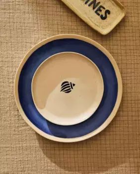 Десертная тарелка морского дизайна Zara Home, средне-синий