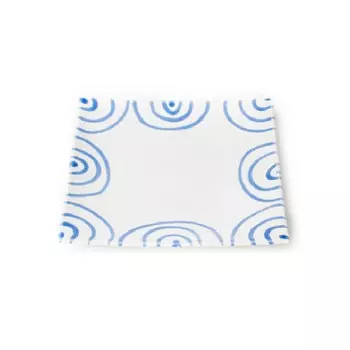 Десертная тарелка/тарелка для завтрака с голубым пламенем 20х20х2,6 см Gmundner Keramik, белый синий