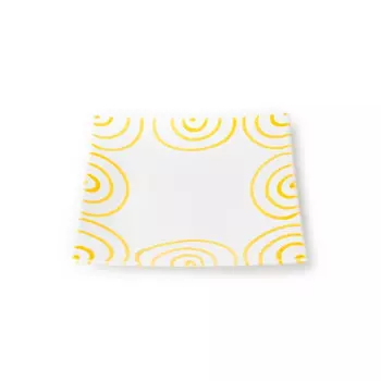 Десертная тарелка/тарелка для завтрака жёлтая с пламенем 20x20x2,6 см Gmundner Keramik, белый желтый
