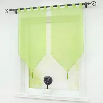 Design91 Гардина GINA стальная 140x250 см люверсы занавеска на люверсах Delien, зеленый