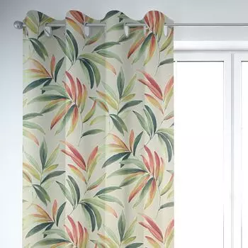 Design91 Гардина ЭЛИНА бело-желтая 140х250 см люверсы штора на люверсах Schner-Leben, бежевый