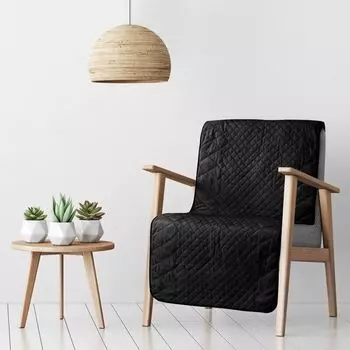 Design91 покрывало декоративное покрывало LUIZ 3 черный 70x160 см защитное кресло диван одеяло черный Eurofirany