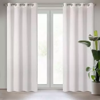 Design91 Штора ЭЛИНА белая ТУ 140х250 см люверсы штора на люверсах Eurofirany, белый