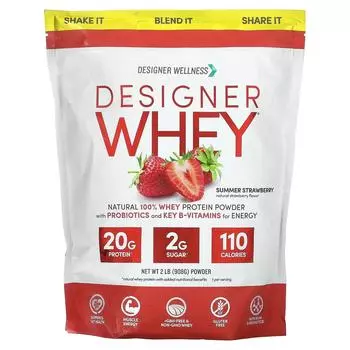 Designer Protein Designer Whey натуральный 100% сывороточный протеин со вкусом летней клубники 908 г