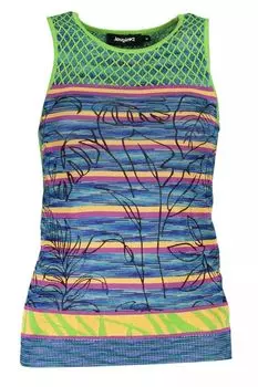 Desigual Chic Контрастный женский топ-майка, зеленый
