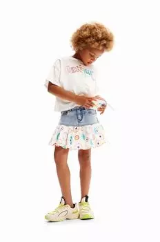 Desigual Детская хлопковая футболка, белый