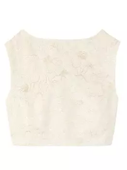 DESTREE жаккардовый топ без рукавов, нейтральный цвет