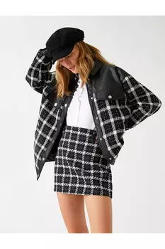 Детальная куртка из искусственной кожи Koton, черный