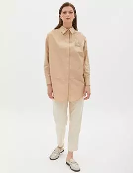 Детальная туника с каменной вышивкой, бежевая Kayra