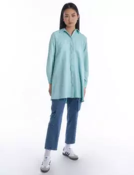 Детальная туника с воротником рубашки и карманами Nile Green KYR