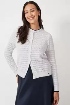 Деталь стежка хлопок джемпер Crew Clothing Company, белый