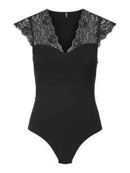 Детали Боди "PCTATIANNA SS BODYSTOCKING NOOS" Pieces, черный