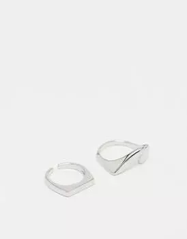 Детали — упаковка из 2 брусков серебристого цвета и колец неправильной формы Pieces