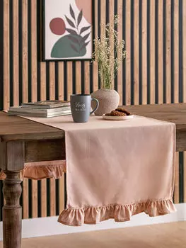 Детализированная дорожка из простого хлопка с оборками 45x150 см LCW Home