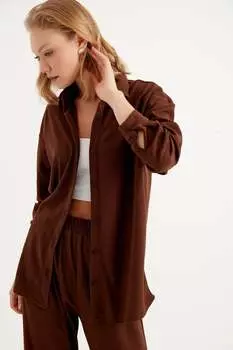 Детализированная рубашка Herita, коричневый