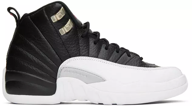 Дети Черно-белые кроссовки Air Jordan 12 Retro для больших детей Nike Jordan