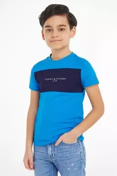 Дети футболка с цветными блоками Tommy Hilfiger, синий