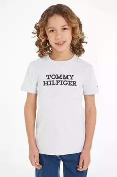 Дети футболка с логотипом Tommy Hilfiger, серый