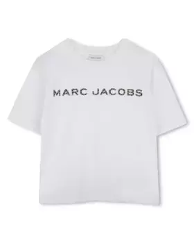Детка девочка хлопковая футболка с коротким рукавом Marc Jacobs, белый