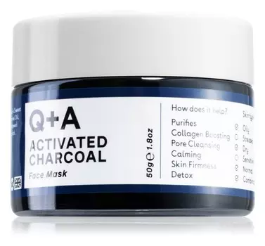 Детоксицирующая маска для лица с активированным углем Q+A Activated Charcoal
