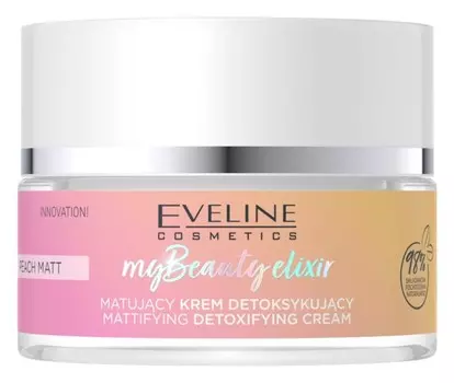 Детоксицирующий крем с матирующим эффектом Eveline Cosmetics My Beauty Elixir Peach Matt
