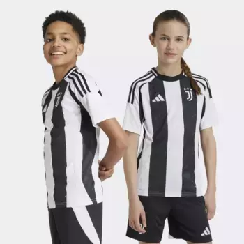 Детская 1-я экипировка Juventus CF 2024-2025 Adidas футболка, черный/белый