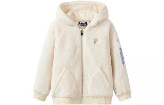 Детская бархатная куртка FILA, цвет Maltose white