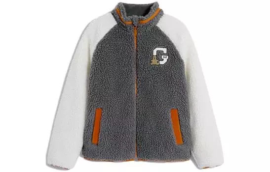Детская бархатная куртка GAP, цвет Grey and white stitching