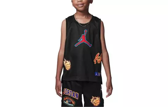 Детская баскетбольная рубашка Jordan Kids, цвет Black