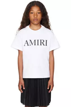 Детская белая футболка с логотипом «AMIRI»
