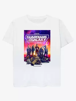 Детская белая футболка с плакатом NW2 Guardians of the Galaxy George., белый