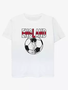 Детская белая футболка с принтом NW2 Football England George., белый