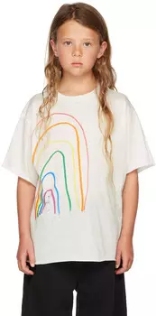 Детская белая радужная футболка The Row